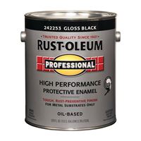 RUST-OLEUM PROFESSIONAL 242253 Protective Enamel, Gloss, Black, 1 gal Can, Pack of 2 