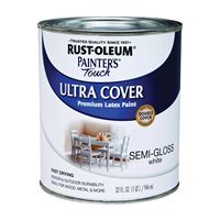 Rust-Oleum 1993502 Enamel Paint, Water, Semi-Gloss, White, 1 qt, Can, 120 sq-ft Coverage Area 