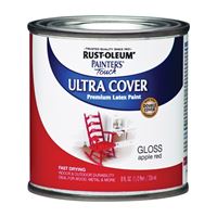 Rust-Oleum 1966730 Enamel Paint, Water, Gloss, Apple Red, 0.5 pt, Can, 120 sq-ft Coverage Area 