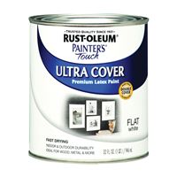 Rust-Oleum 1990502 Enamel Paint, Water, Flat, White, 1 qt, Can, 120 sq-ft Coverage Area 