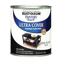 Rust-Oleum 1974730 Enamel Paint, Water, Semi-Gloss, Black, 0.5 pt, Can, 120 sq-ft Coverage Area 