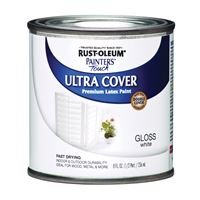 Rust-Oleum 1992730 Enamel Paint, Water, Gloss, White, 0.5 pt, Can, 120 sq-ft Coverage Area 