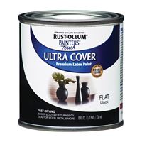 Rust-Oleum 1976730 Enamel Paint, Water, Flat, Black, 0.5 pt, Can, 120 sq-ft Coverage Area 