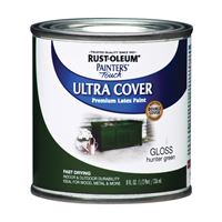 Rust-Oleum 1938730 Enamel Paint, Water, Gloss, Hunter Green, 0.5 pt, Can, 120 sq-ft Coverage Area 