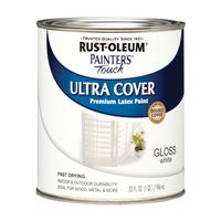 Rust-Oleum 1992502 Enamel Paint, Water, Gloss, White, 1 qt, Can, 120 sq-ft Coverage Area 