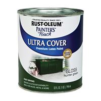 Rust-Oleum 1938502 Enamel Paint, Water, Gloss, Hunter Green, 1 qt, Can, 120 sq-ft Coverage Area 