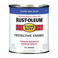 RUST-OLEUM STOPS RUST 7724502 Protective Enamel, Gloss, Sail Blue, 1 qt Can 