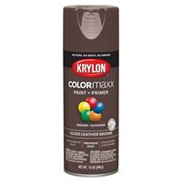 Krylon K05527007 Enamel Spray Paint, Gloss, Leather Brown, 12 oz, Can 