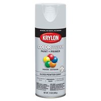 Krylon K05531007 Enamel Spray Paint, Gloss, Pewter Gray, 12 oz, Can 