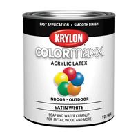 Krylon K05628007 Paint, Stain, White, 32 oz, 100 sq-ft Coverage Area 