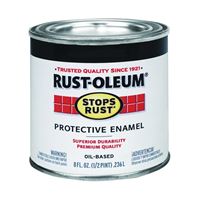 Rust-Oleum Stops Rust 7777730 Enamel Paint, Oil, Satin, Black, 0.5 pt, Can 
