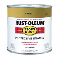 RUST-OLEUM STOPS RUST 7771730 Protective Enamel, Gloss, Sand, 0.5 pt Can 