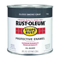 Rust-Oleum Stops Rust 7786730 Enamel Paint, Oil, Gloss, Smoke Gray, 0.5 pt, Can, 50 to 90 sq-ft/qt Coverage Area 