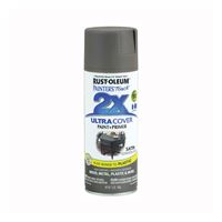 Rust-Oleum Painters Touch 2X Ultra Cover 346953 Spray Paint, Satin, London Gray, 12 oz, Aerosol Can 