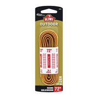 Kiwi 70448 Boot Lace, Round, Braided Nylon, Brown/Yellow, 72 in L, Pack of 3 