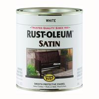 Rust-Oleum 7791502 Enamel Paint, Satin, White, 1 qt, Can, 60 to 100 sq-ft/qt Coverage Area 