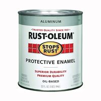 Rust-Oleum Stops Rust 7715502 Enamel Paint, Oil, Metallic, Aluminum, 1 qt, Can, 80 to 120 sq-ft/qt Coverage Area 