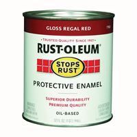 Rust-Oleum Stops Rust 7765502 Enamel Paint, Oil, Gloss, Regal Red, 1 qt, Can, 50 to 90 sq-ft/qt Coverage Area 