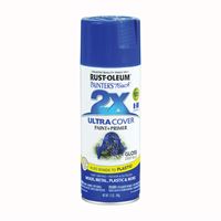 Rust-Oleum Painters Touch 2X Ultra Cover 334032 Spray Paint, Gloss, Deep Blue, 12 oz, Aerosol Can 
