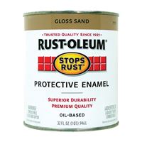 RUST-OLEUM STOPS RUST 7771502 Protective Enamel, Gloss, Sand, 1 qt Can 