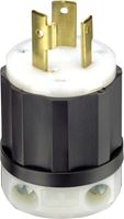 Leviton Industrial Nylon Grounding Locking Plug L5-30P 2 Pole, 3 Wire Black/White 