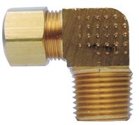 JMF 3/8 in. Dia. x 1/4 in. Dia. Compression To MPT To Compression 90 deg. Yellow Brass Elbow 