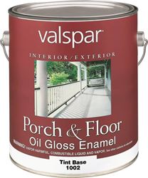 Valspar 1002-G Porch and Floor Paint, Gloss Sheen, Tint Base, 1 gal, Can, 400 sq-ft/gal Coverage Area, Pack of 2 