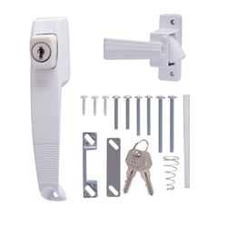 ProSource 47015-UKW-PS Pushbutton Latch, Zinc, White, 5/8 to 1-1/2 in Thick Door, 5/8 in Backset 