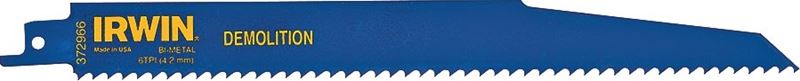 IRWIN 372966P5 Reciprocating Saw Blade, 6 TPI, Cobalt/Steel Cutting Edge, Bi-Metal 