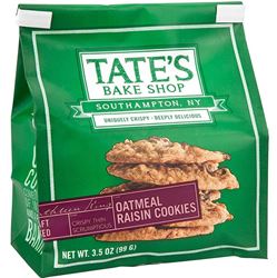 Tates Bake Shop 1002023 Oatmeal Raisin Cookies, 3.5 oz 
