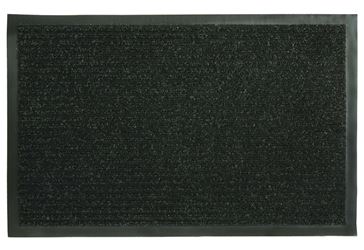 Fanmats 27390 Ribbed Utility Mat, 28 in L, 18 in W, Polypropylene Rug, Black