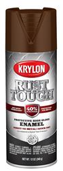 Krylon Rust Tough K09263008 Rust-Preventative Enamel Spray Paint, Gloss, Leather Brown, 12 oz, Can  6 Pack