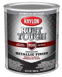 Krylon Rust Tough K09717008 Metallic Paint, Metallic Aluminum, 1 qt  2 Pack