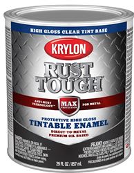 Krylon Rust Tough K09727008 Enamel Paint, Gloss Sheen, Clear, 1 qt, 400 sq-ft/gal Coverage Area  2 Pack