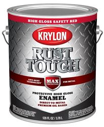 Krylon Rust Tough K09737008 Rust-Preventative Paint, Gloss Sheen, Radiant/Safety Red, 1 gal, 400 sq-ft/gal Coverage Area  4 Pack