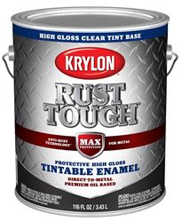 Krylon Rust Tough K09750008 Enamel Paint, Gloss Sheen, Clear, 1 gal, 400 sq-ft/gal Coverage Area  4 Pack