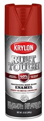 Krylon Rust Tough K09230008 Rust-Preventative Enamel Spray Paint, Gloss, Cherry Red, 12 oz, Can  6 Pack