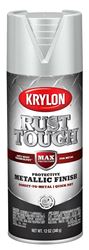 Krylon Rust Tough K09232008 Rust-Preventative Enamel Spray Paint, Metallic, Silver, 12 oz, Can  6 Pack