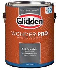 Glidden Wonder-Pro GLWP32WB/01 Interior/Exterior Paint, Semi-Gloss Sheen, Pastel Base/White, 1 gal  4 Pack