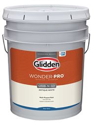 Glidden Wonder-Pro GLWP32AW/05 Interior/Exterior Paint, Semi-Gloss Sheen, Antique White, 5 gal