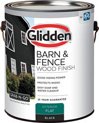 Glidden GRAB-N-GO GLBFEX10BL-1 Barn and Fence Finish, Flat, Black, Liquid, 1 gal  4 Pack