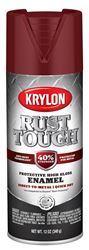 Krylon Rust Tough K09221008 Rust-Preventative Enamel Spray Paint, Gloss, Burgundy, 12 oz, Can  6 Pack