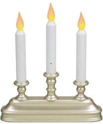 Xodus Innovations FPC1330P Candle, 10-1/4 in H Candle, Pewter Candle, D Alkaline Battery, LED Bulb, Pewter Holder, Pack of 3 