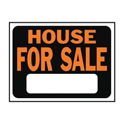 Hy-Ko Hy-Glo Series 3004 Identification Sign, House For Sale, Fluorescent Orange Legend, Plastic, Pack of 10 