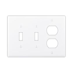 Eaton Wiring Devices PJ226LA Combination Wallplate, 6.76 in L, 4.87 in W, Mid, 3 -Gang, Polycarbonate, High-Gloss 