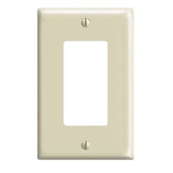 Leviton 80601-I Wallplate, 4.88 in L, 3.13 in W, 1-Gang, Thermoset Plastic, Ivory, Smooth 