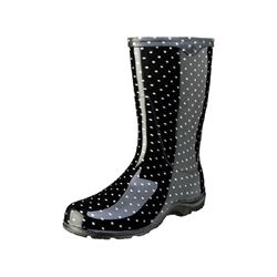 Sloggers 5013BP-07 Rain and Garden Boots, 7 in, Polka Dot, Black/White 