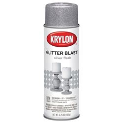 Krylon K03802A00 Craft Spray Paint, Glitter, Silver Flash, 5.75 oz, Can 