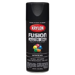 Krylon K02732007 Spray Paint, Satin, Black, 12 oz, Can 