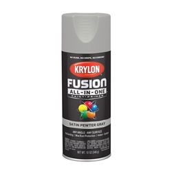 Krylon K02744007 Spray Paint, Satin, Pewter Gray, 12 oz, Can 